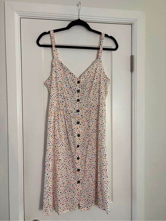 Banana Republic Dresses & Skirts - NWT Banana Republic White Multicolor Confetti Button-Front Spring Sun Dress